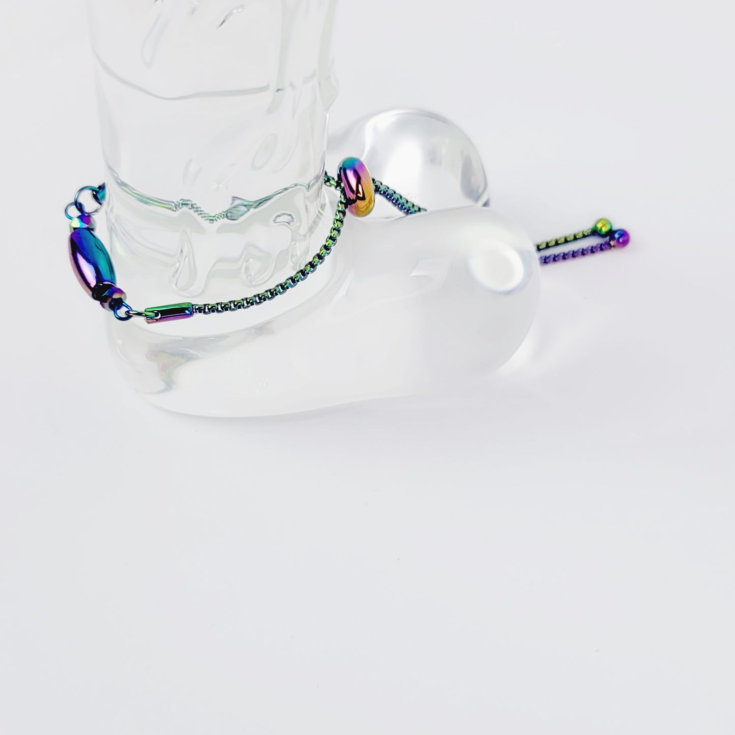 Rainbow Stainless Steel Penis Noose, Cock Bracelet