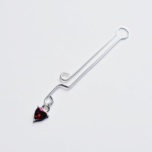 Clit Clamp/Labia Clip with Gemstone Heart