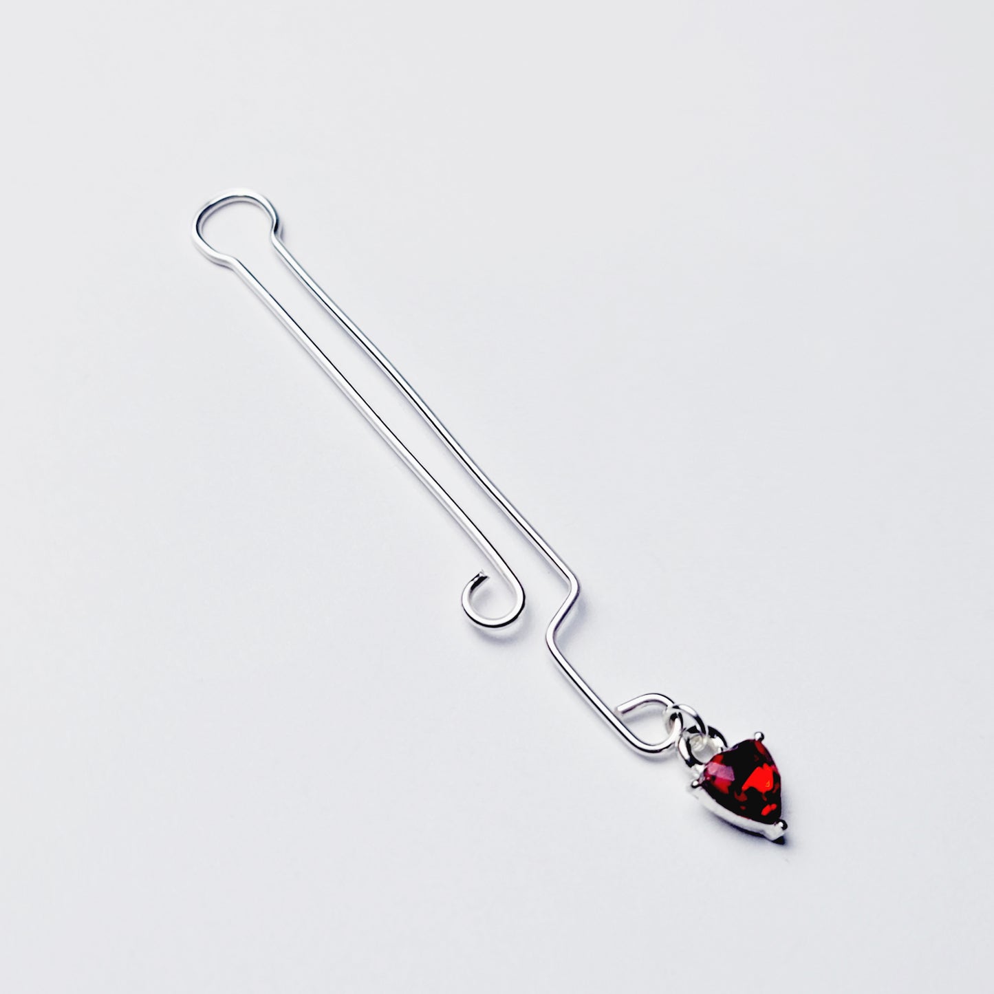 Clit Clamp/Labia Clip with Gemstone Heart