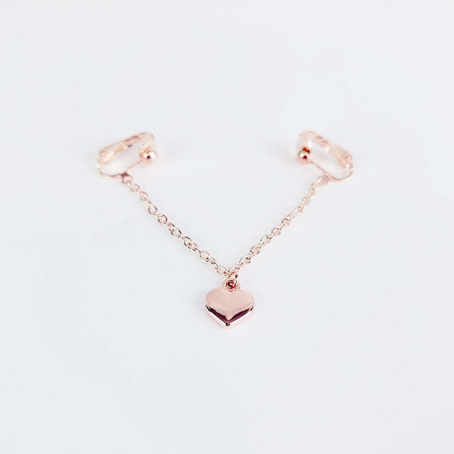 Labia Jewelry, Non Piercing. Rose Gold Labia Chain Dangle with Heart.