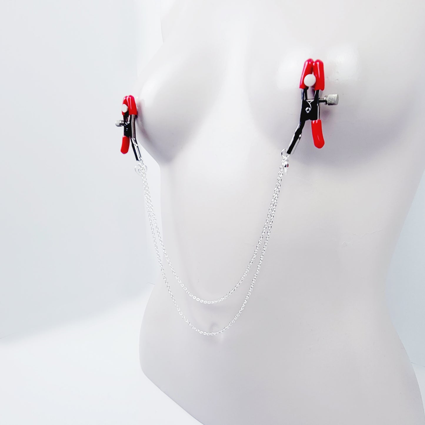 Adjustable Nipple Clamps With Chain Attached Hearts