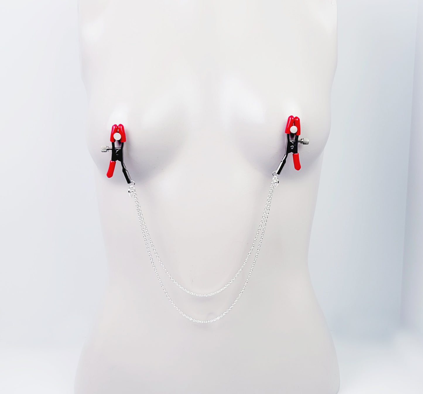 Adjustable Nipple Clamps With Chain Attached Hearts