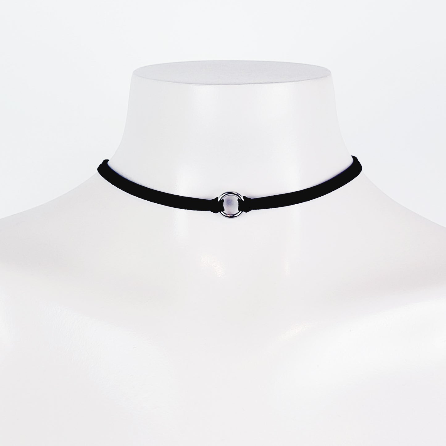 Stainless Steel Faux Leather Circle of O Choker, Discreet Day Collar f –  Why Bee Normal