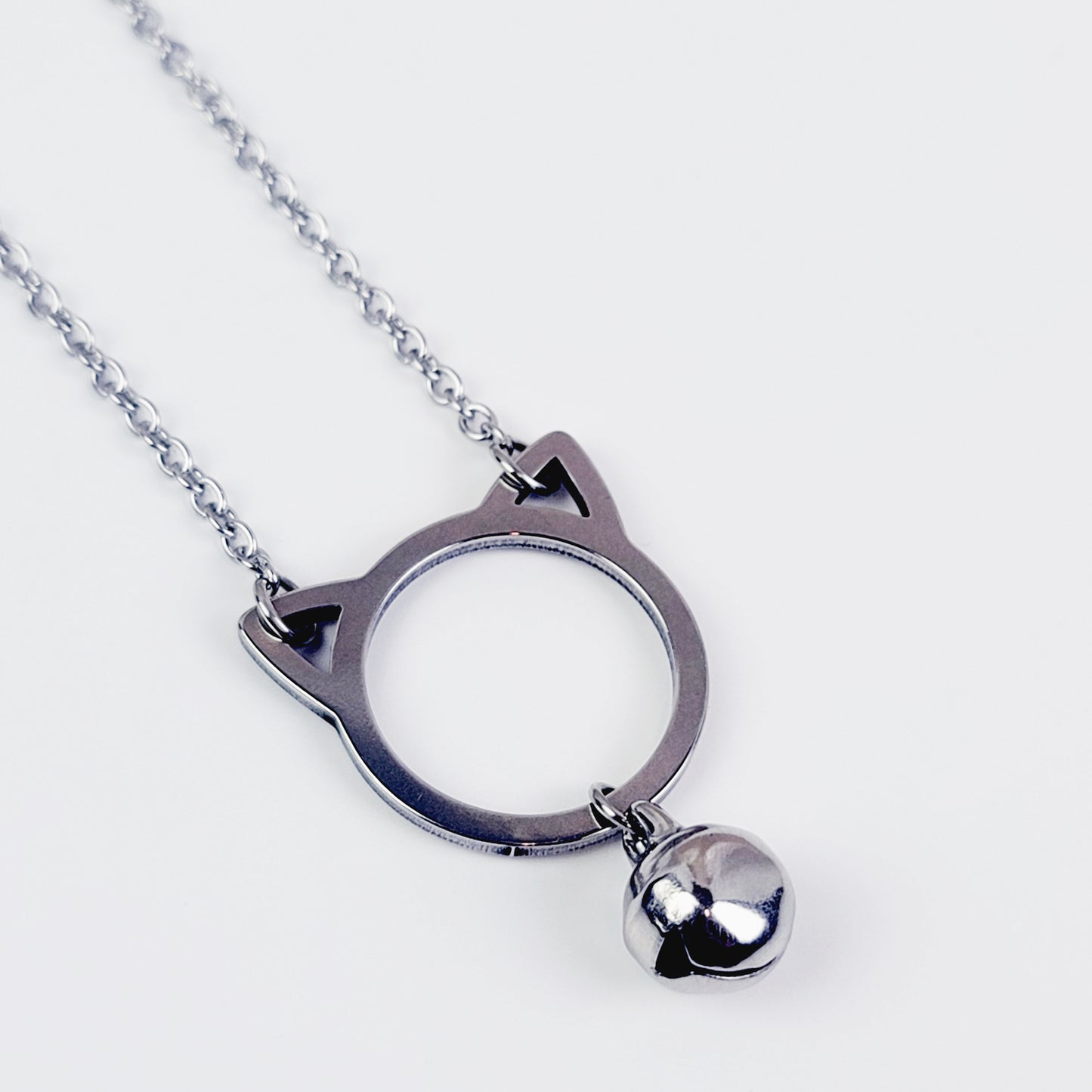 Discreet Day Collar. Stainless Steel Kitten with Bell. BDSM