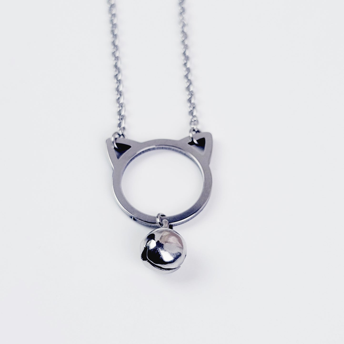 Discreet Day Collar. Stainless Steel Kitten with Bell. BDSM