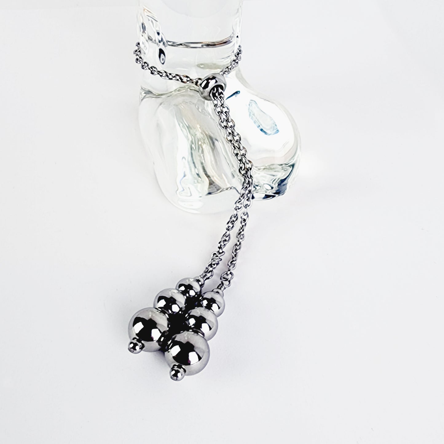 Stainless Steel Weighted Penis Chain Noose. Thick Chain and Heavy Beads.