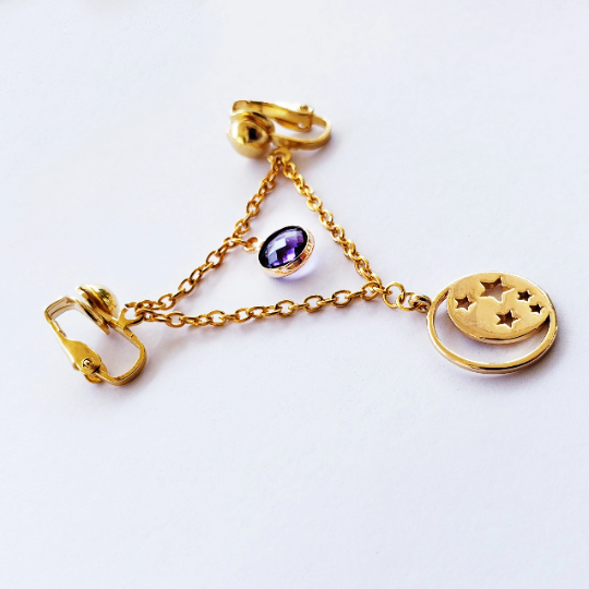 Labia Chain Dangle with Moon and Stars. Non Piercing Vaginal Jewelry.