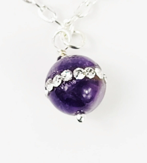 Labia Chain Dangle with Sparkling Amethyst Stone Bead. Non Piercing. BDSM