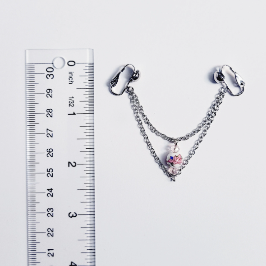 Non Piercing Intimate Jewelry. Vintage Rose Labia Chain Dangle, Not Pierced.  BDSM Submissive