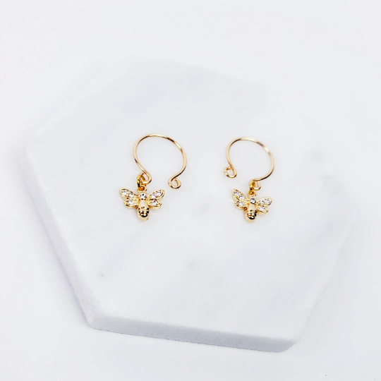 18K Gold Bee Non-Piercing Nipple Rings