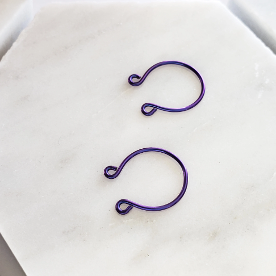 Non Piercing Niobium Purple Nipple Rings. Hypoallergenic.