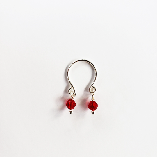 Non Piercing Nipple Rings with Red Crystals. Intimate Body Jewelry,DDLG, Submissive, BDSM