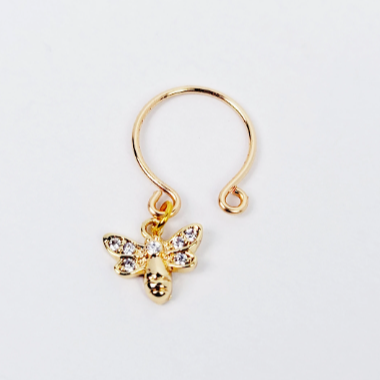 18K Gold Bee Non-Piercing Nipple Rings