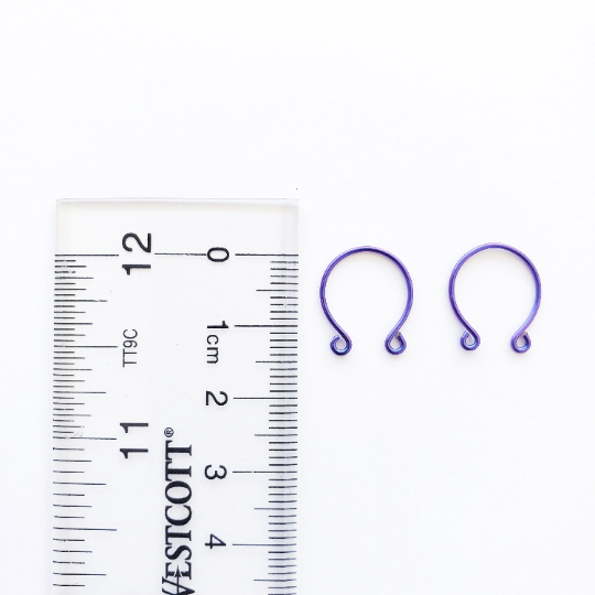 Non Piercing Niobium Purple Nipple Rings. Hypoallergenic.