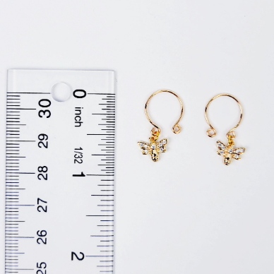 18K Gold Bee Non-Piercing Nipple Rings