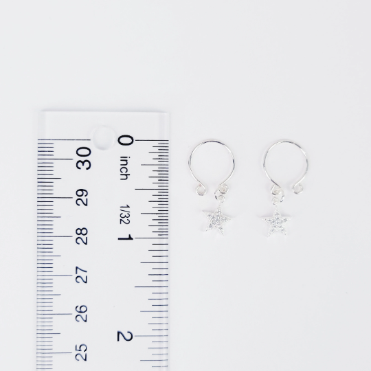 Non Piercing Sterling Silver Star Nipple Rings. Fake Nipple Rings, Not Pierced, Intimate Body Jewelry