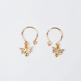 18K Gold Bee Non-Piercing Nipple Rings