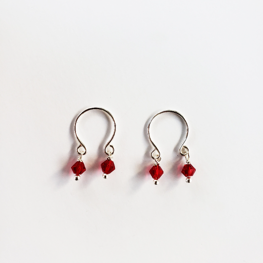 Non Piercing Nipple Rings with Red Crystals. Intimate Body Jewelry,DDLG, Submissive, BDSM