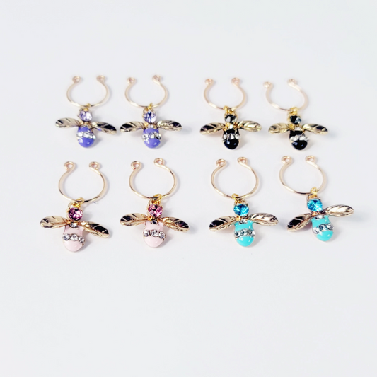 Non Piercing Nipple Rings with Gemstone Bees. Not Pierced, BDSM