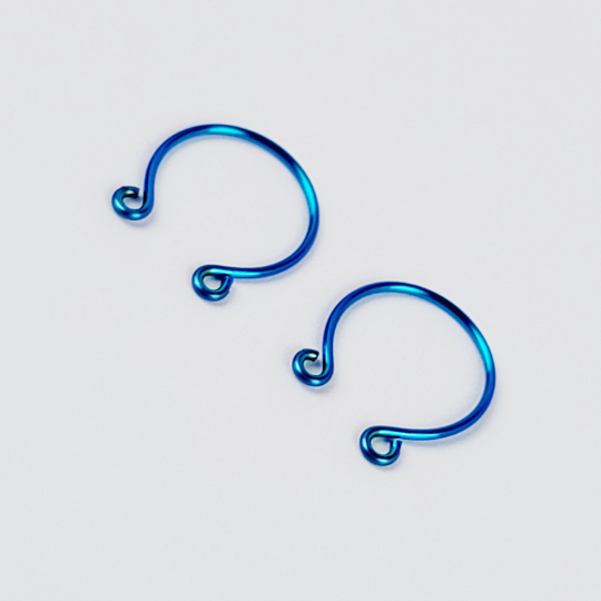 Non Piercing Nipple Rings, Blue Niobium. Hypoallergenic. Not Pierced.