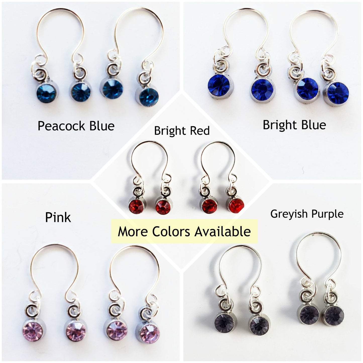 Non Piercing Nipple Rings with Gemstone Dangles