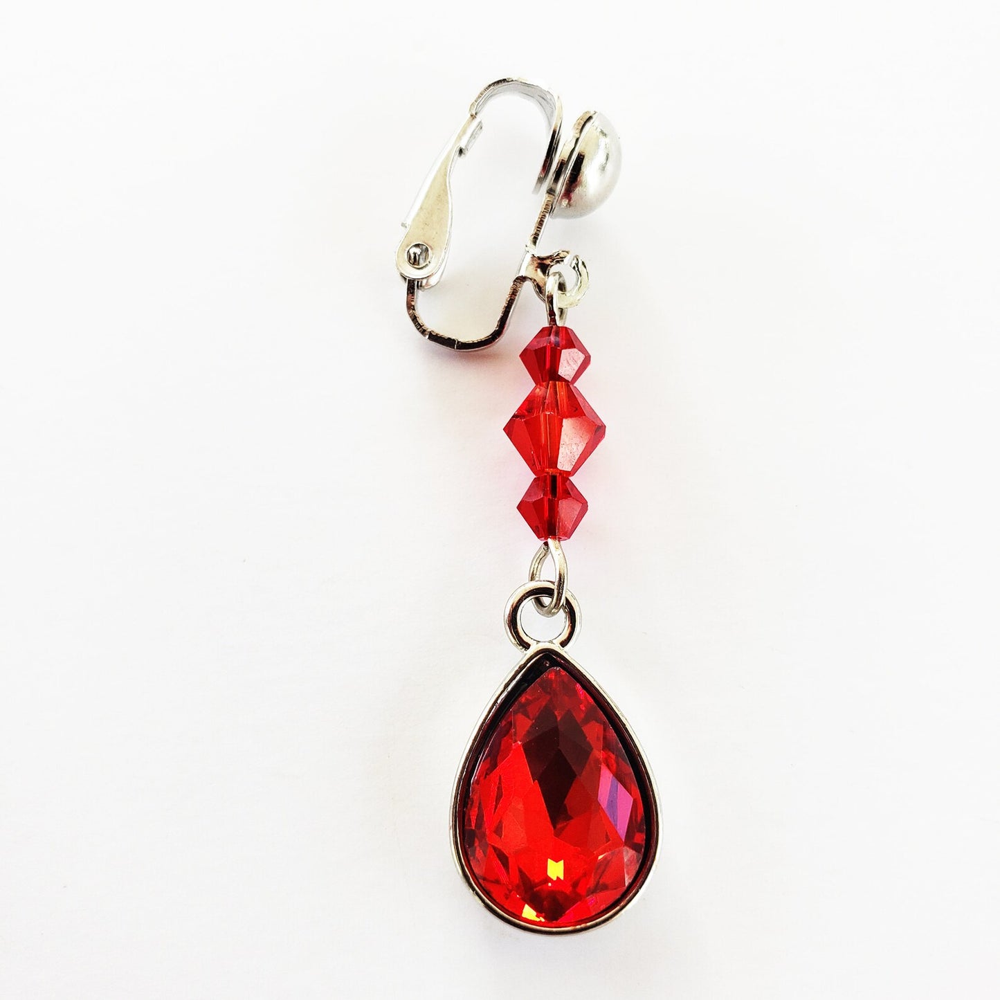 Red Crystal and Teardrop Gem VCH Clip