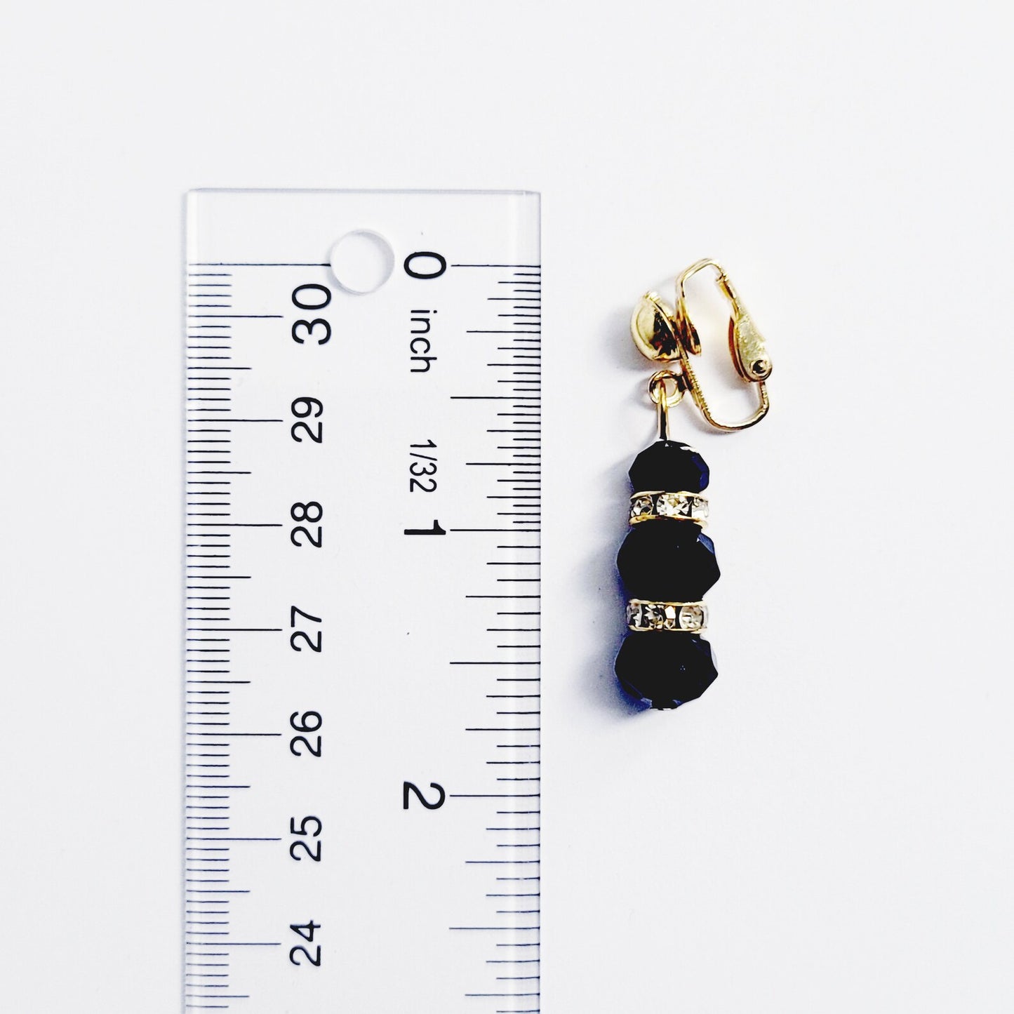 Gold and Black Crystal Bead VCH Clip