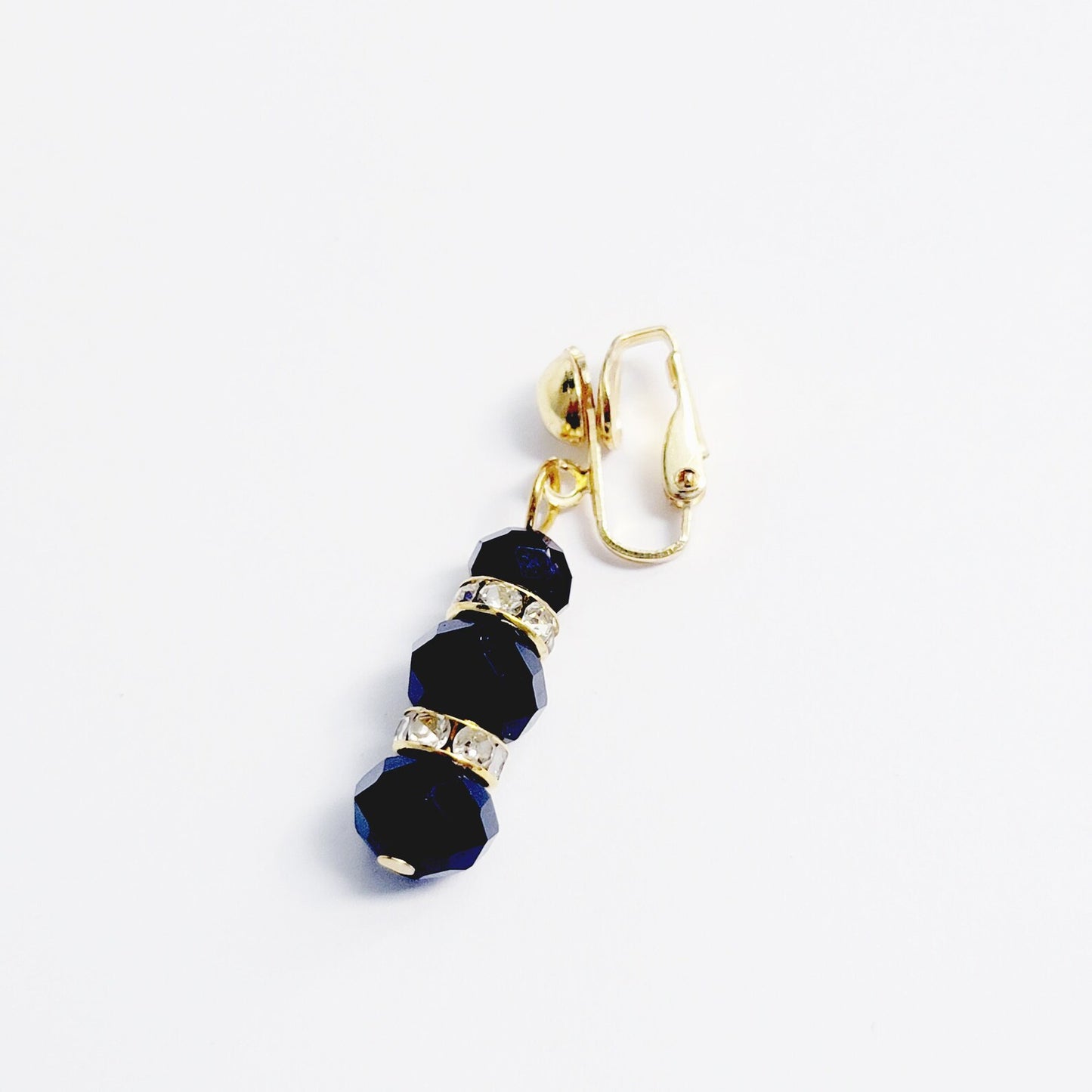 Gold and Black Crystal Bead VCH Clip