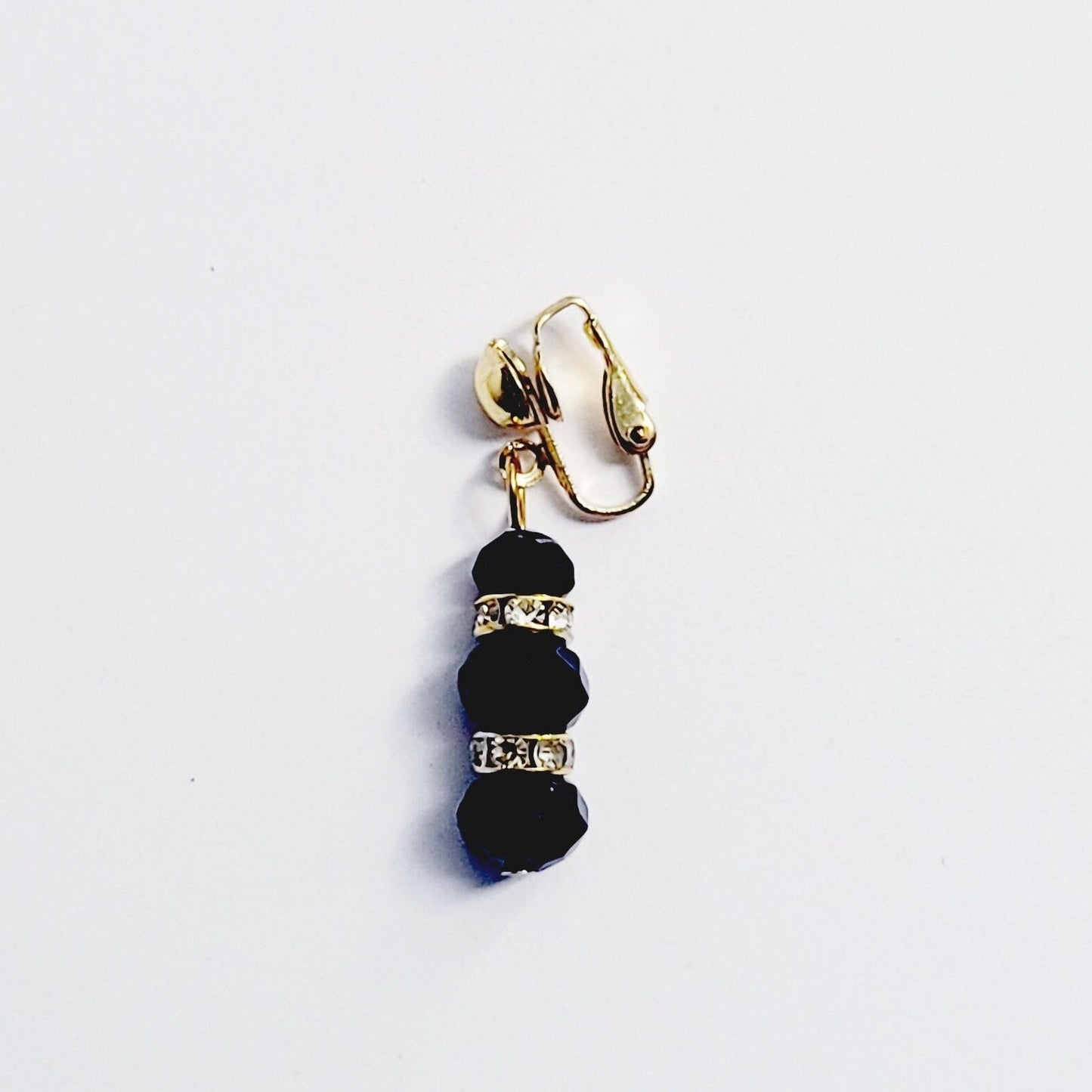 Gold and Black Crystal Bead VCH Clip