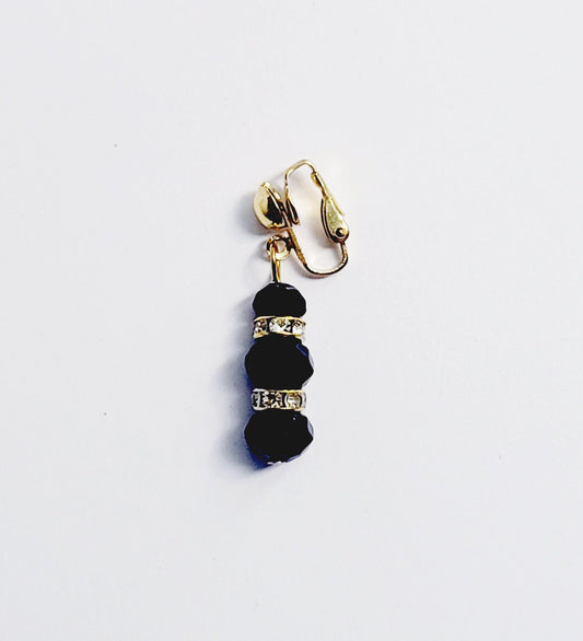 Gold and Black Crystal Bead VCH Clip