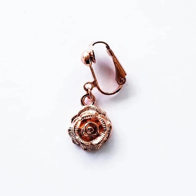 Rose Gold Rose Charm VCH Clip