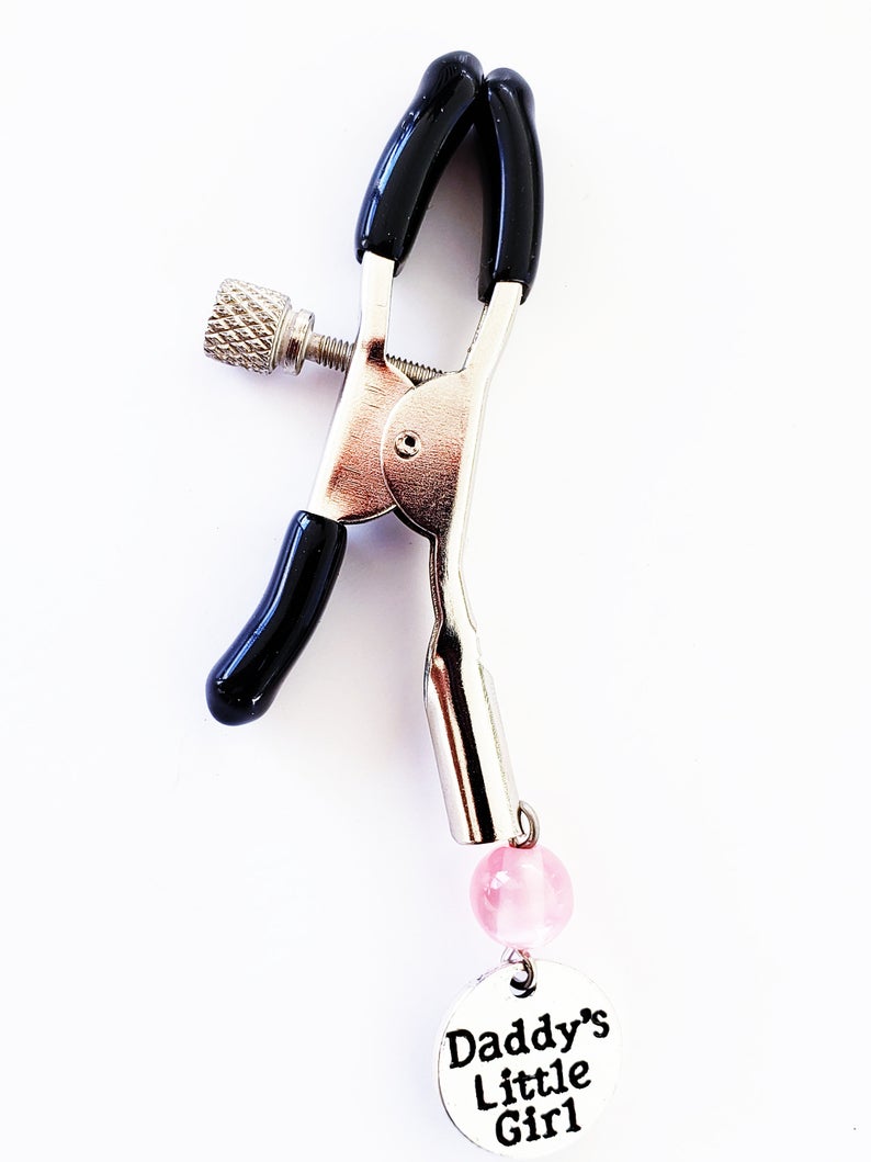 "DDLG" Nipple Clamps or Nipple Noose Dangles with Choice of Colored Bead