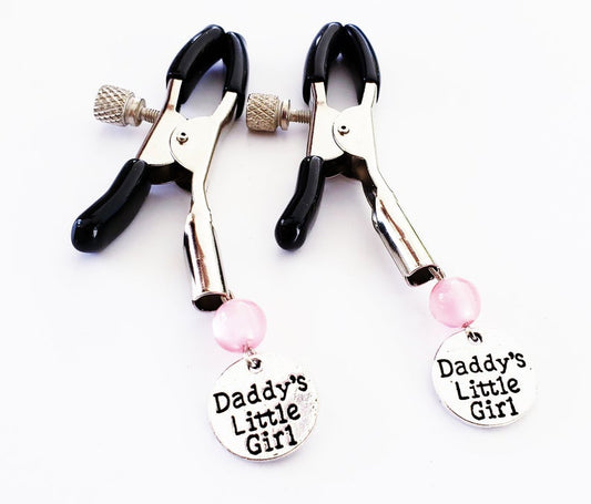 "DDLG" Nipple Clamps or Nipple Noose Dangles with Choice of Colored Bead
