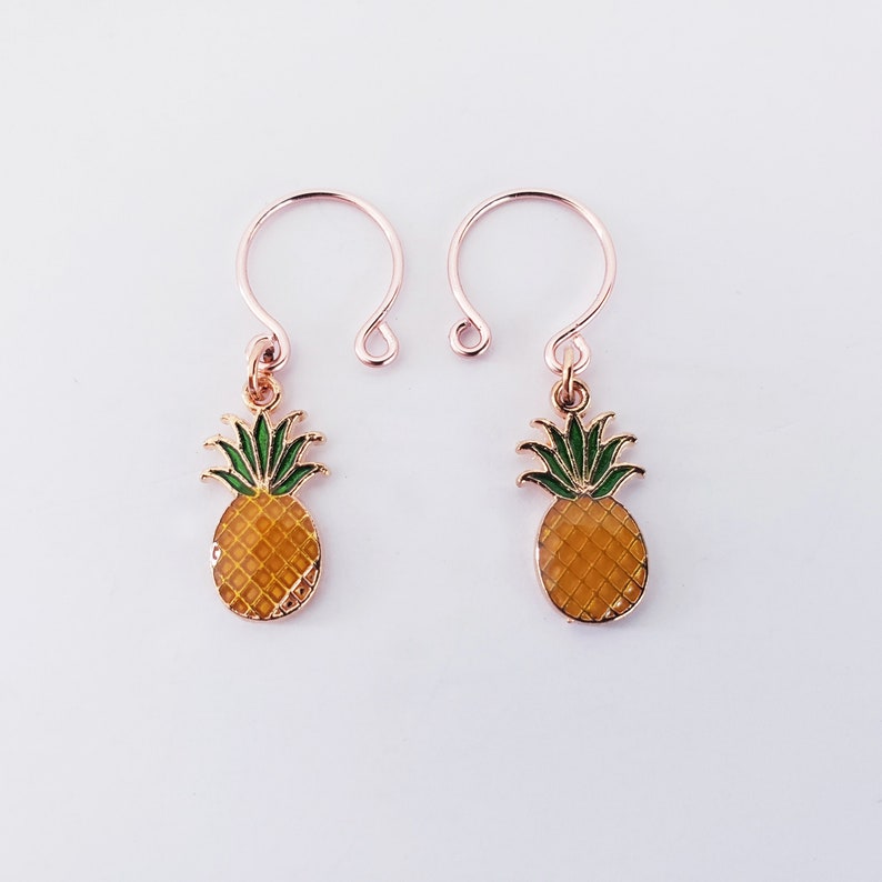 Pineapple Nipple Rings, Rose Gold