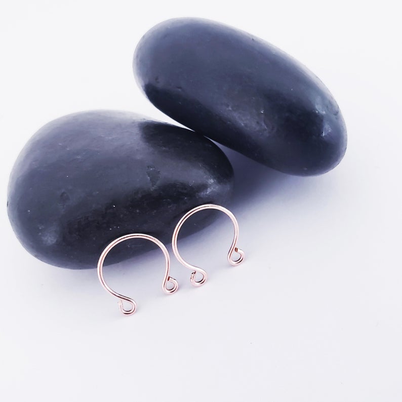 Non Piercing Nipple Rings. Pair of two. Silver, Gold, or Rose Gold