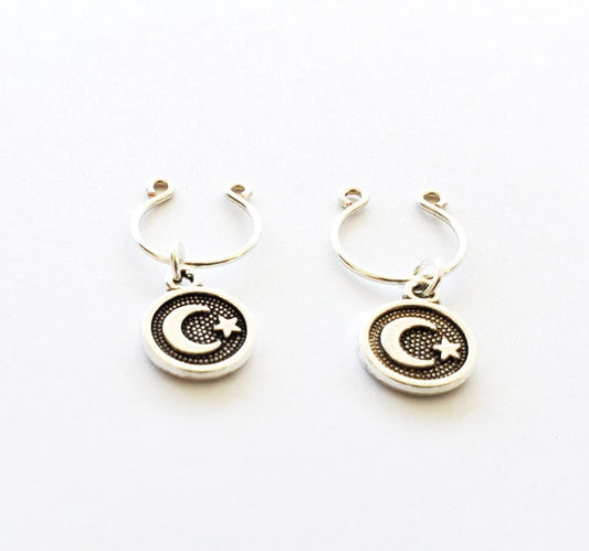 Non Piercing Star and Moon Nipple Rings