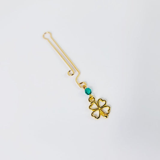 Gold Labia Clip with Four Leaf Clover
