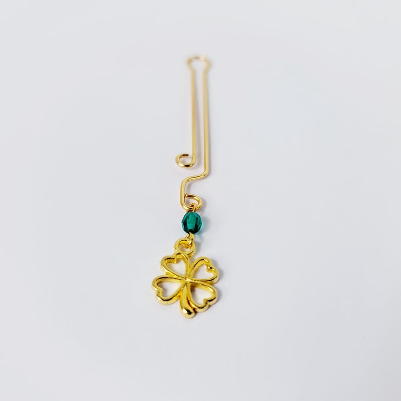 Gold Labia Clip with Four Leaf Clover