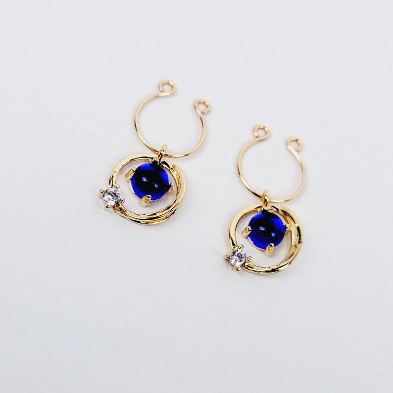 Gold Nipple Rings with 18k Gold Celestial Pendants