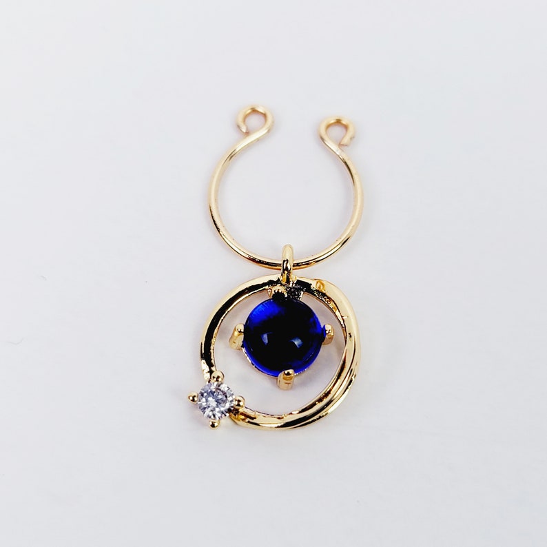 Gold Nipple Rings with 18k Gold Celestial Pendants