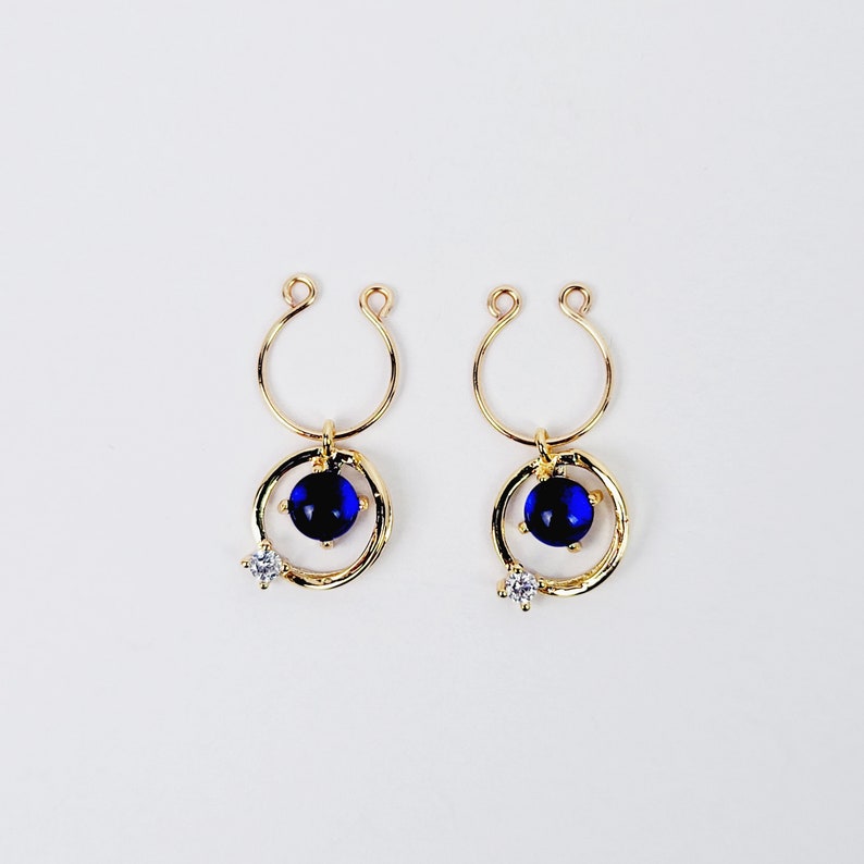 Gold Nipple Rings with 18k Gold Celestial Pendants