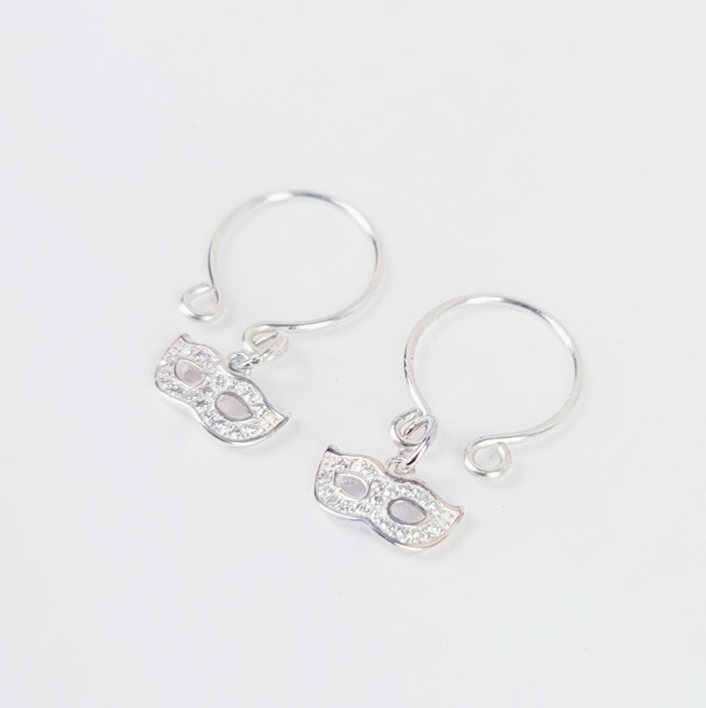 Nipple Rings with Sterling Silver Masquerade Masks