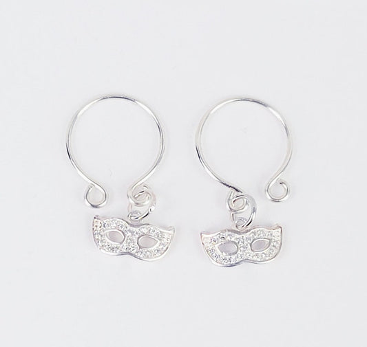 Nipple Rings with Sterling Silver Masquerade Masks