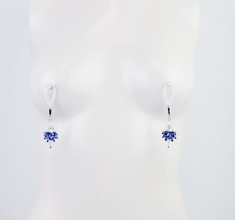 Non Piercing Nipple Dangles With Gemstone Dancer