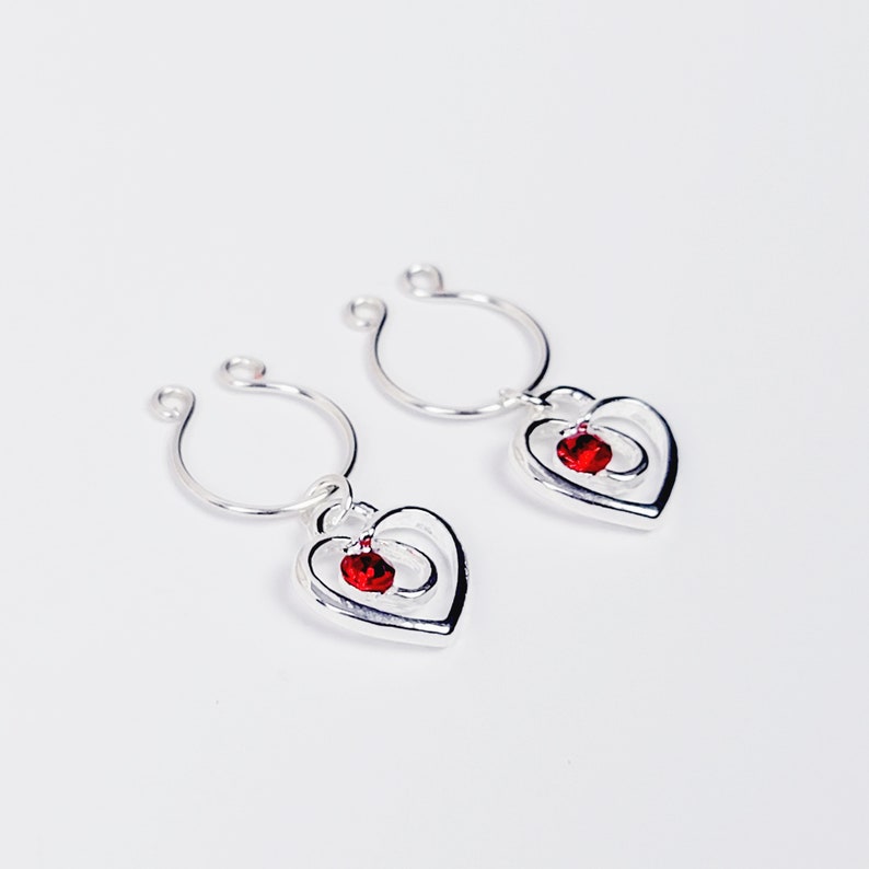 Nipple Rings with Hearts and Gem