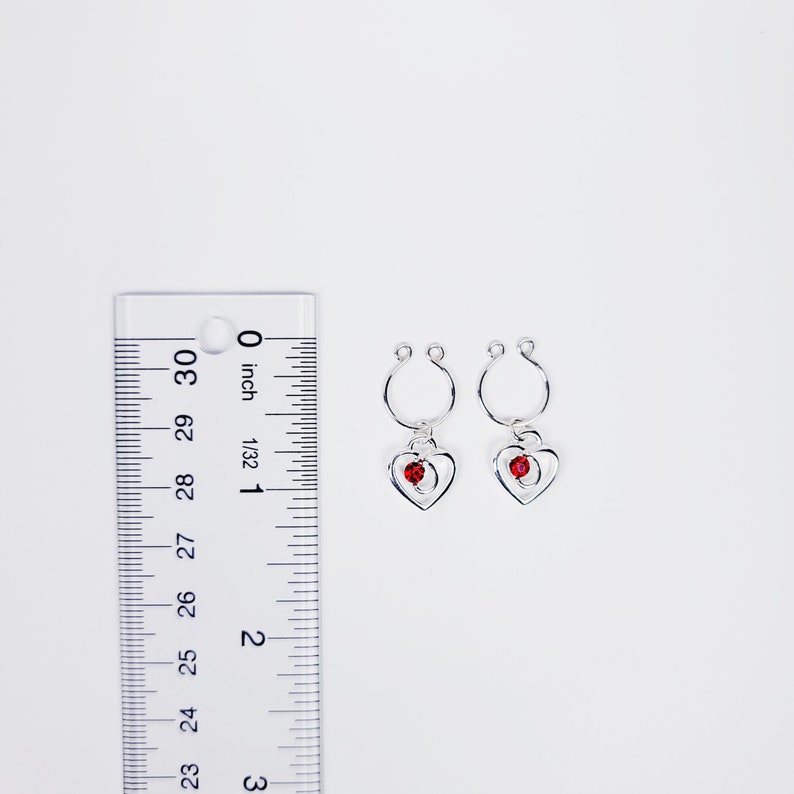 Nipple Rings with Hearts and Gem